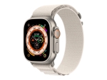 Apple Watch Ultra - 49 mm - titanium - smart watch with Alpine Loop - textile - starlight - band size: L - 32 GB - Wi-Fi, LTE, UWB, Bluetooth - 4G - 61.3 g