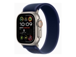 Apple Watch Ultra 2 - 49 mm - natural titanium - smart watch with Trail Loop - nylon weave - blue - band size: M/L - 64 GB - LTE, Wi-Fi 4, UWB, Bluetooth - 4G - 61.4 g