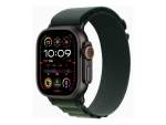 Apple Watch Ultra 2 - 49 mm - black titanium - smart watch with Alpine Loop - textile - dark green - band size: M - 64 GB - LTE, Wi-Fi 4, UWB, Bluetooth - 4G - 61.8 g