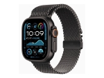 Apple Watch Ultra 2 - 49 mm - black titanium - smart watch with milanese loop - band size: M - 64 GB - LTE, Wi-Fi 4, UWB, Bluetooth - 4G - 61.8 g