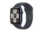 Apple Watch SE (GPS) - 2nd generation - 44 mm - midnight aluminium - smart watch with sport band - fluoroelastomer - midnight - band size: S/M - 32 GB - Wi-Fi 4, Bluetooth - 32.9 g