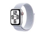 Apple Watch SE (GPS + Cellular) - 2nd generation - 40 mm - silver aluminium - smart watch with sport loop - soft double-layer nylon - blue cloud - wrist size: 130-200 mm - 32 GB - LTE, Wi-Fi 4, Bluetooth - 4G - 27.8 g