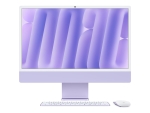 Apple iMac with 4.5K Retina display - All-in-one M4 up to - RAM 16 GB - SSD 256 GB - Apple M4 10-core - Gigabit Ethernet, IEEE 802.11ax (Wi-Fi 6E), Bluetooth 5.3 - macOS Sequoia 15.0 - monitor: LED 24" 4480 x 2520 (4.5K) - keyboard: US - purple