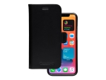 dbramante1928 Lynge - Flip cover for mobile phone - full-grain leather - black - for Apple iPhone 12, 12 Pro