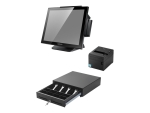 Capture Swordfish - POS In a Box - all-in-one - 1 x Celeron J1900 / up to 2.42 GHz - RAM 8 GB - SSD 128 GB - HD Graphics - Gigabit Ethernet - Win 10 IoT 64-bit - monitor: LCD 15" 1024 x 768 (XGA) touchscreen - black - with cash drawer 410mm 4B/8C