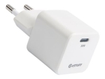 eSTUFF INFINITE - Power adapter - GaN, 100% recycled plastic - 30 Watt - 3 A - PD 3.0, Apple Fast Charge, QC 3.0 (24 pin USB-C) - white