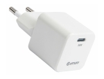 eSTUFF INFINITE - Power adapter - GaN, 100% recycled plastic - 30 Watt - 3 A - PD 3.0, Apple Fast Charge, QC 3.0 (24 pin USB-C) - white