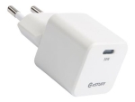 eSTUFF INFINITE - Power adapter - GaN, 100% recycled plastic - 30 Watt - 3 A - Apple Fast Charge, PD 3.0, QC 3.0 (24 pin USB-C) - white