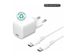 eSTUFF INFINITE - Power adapter - EU plug, USB-C to USB-C cable, 1.5 m - 20 Watt - 3 A - PD (24 pin USB-C) - white