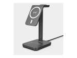 eSTUFF - Wireless charging stand - 15 Watt - 3 A - PD 3.0 - aluminium, white - for Apple AirPods; AirPods Pro; iPhone 12, 13; Watch
