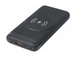 eSTUFF INFINITE - Wireless power bank - magnetic charging - Li-pol - 10000 mAh - 37 Wh - 20 Watt - 3 A - PD, QC 3.0 - 2 output connectors (USB Type A, 24 pin USB-C) - black