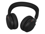 Jabra Evolve2 75 - Headset - on-ear - Bluetooth - wireless - active noise cancelling - USB-A - noise isolating - black - with charging stand - Certified for Microsoft Teams