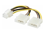 MicroConnect - power adapter - 4 PIN internal power to 6 pin PCIe power