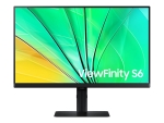 Samsung ViewFinity S6 S24D600EAU - S60UD Series - LED monitor - 24" - 2560 x 1440 QHD @ 100 Hz - IPS - 350 cd/m² - 1000:1 - HDR10 - 5 ms - HDMI, DisplayPort - black