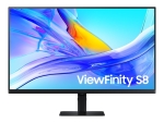 Samsung ViewFinity S8 S32D800UAU - S80UD Series - LED monitor - USB - 32" - 3840 x 2160 UHD @ 60 Hz - VA - 350 cd/m² - 3000:1 - HDR10 - 5 ms - HDMI, DisplayPort, USB-C - black