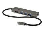 StarTech.com USB C Multiport Adapter, USB-C to HDMI 2.0b 4K 60Hz (HDR10), 100W Power Delivery Pass-Through, 4-Port 5Gbps USB 3.0 Hub, USB Type-C Mini Dock, with 12" (30cm) Attached Cable - Thunderbolt 3 Compatible (DKT30CHPD3) - docking station - USB-C - 