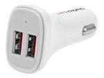 StarTech.com Dual Port USB Car Charger - 24W/4.8A White car power adapter - USB - 24 Watt