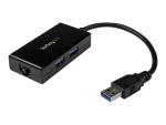 StarTech.com 2 Port USB 3.0 Hub with Ethernet - USB 3.0 x 2 - Gigabit Ethernet Network Adapter for Windows / Mac / Chrome (USB31000S2H) - network adapter - USB 3.0 - Gigabit Ethernet x 1