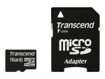 Transcend - flash memory card - 16 GB - microSDHC