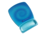 3M Precise Mousing Blue Swirl Design - mouse pad with wrist pillow