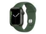 Apple Watch Series 7 (GPS) - 41 mm - green aluminium - smart watch with sport band - fluoroelastomer - clover - band size: Regular - 32 GB - Wi-Fi, Bluetooth - 32 g
