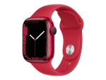 Apple Watch Series 7 (GPS) - (PRODUCT) RED - 41 mm - red aluminium - smart watch with sport band - fluoroelastomer - red - band size: Regular - 32 GB - Wi-Fi, Bluetooth - 32 g
