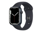 Apple Watch Series 7 (GPS) - 45 mm - midnight aluminium - smart watch with sport band - fluoroelastomer - midnight - band size: Regular - 32 GB - Wi-Fi, Bluetooth - 38.8 g