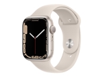 Apple Watch Series 7 (GPS) - 45 mm - starlight aluminium - smart watch with sport band - fluoroelastomer - starlight - band size: Regular - 32 GB - Wi-Fi, Bluetooth - 38.8 g