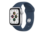 Apple Watch SE (GPS) - 40 mm - silver aluminium - smart watch with sport band - fluoroelastomer - abyss blue - band size: Regular - 32 GB - Wi-Fi, Bluetooth - 30.49 g