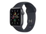 Apple Watch SE (GPS) - 40 mm - space grey aluminium - smart watch with sport band - fluoroelastomer - midnight - band size: Regular - 32 GB - Wi-Fi, Bluetooth - 30.49 g