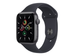 Apple Watch SE (GPS) - 44 mm - space grey aluminium - smart watch with sport band - fluoroelastomer - midnight - band size: Regular - 32 GB - Wi-Fi, Bluetooth - 36.2 g