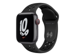 Apple Watch Nike SE (GPS + Cellular) - 40 mm - space grey aluminium - smart watch with Nike sport band - fluoroelastomer - anthracite/black - band size: S/M/L - 32 GB - Wi-Fi, Bluetooth - 4G - 30.68 g
