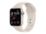 Apple Watch SE (GPS) - 2nd generation - 40 mm - starlight aluminium - smart watch with sport band - fluoroelastomer - starlight - band size: Regular - 32 GB - Wi-Fi, Bluetooth - 26.4 g