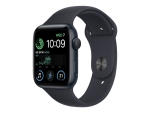 Apple Watch SE (GPS) - 2nd generation - 44 mm - midnight aluminium - smart watch with sport band - fluoroelastomer - midnight - band size: Regular - 32 GB - Wi-Fi, Bluetooth - 32.9 g