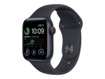 Apple Watch SE (GPS + Cellular) - 2nd generation - 40 mm - midnight aluminium - smart watch with sport band - fluoroelastomer - midnight - band size: Regular - 32 GB - Wi-Fi, LTE, Bluetooth - 4G - 27.8 g