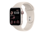 Apple Watch SE (GPS + Cellular) - 2nd generation - 44 mm - starlight aluminium - smart watch with sport band - fluoroelastomer - starlight - band size: Regular - 32 GB - Wi-Fi, LTE, Bluetooth - 4G - 32.9 g