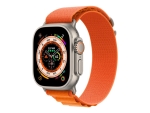 Apple Watch Ultra - 49 mm - titanium - smart watch with Alpine Loop - textile - orange - band size: M - 32 GB - Wi-Fi, LTE, UWB, Bluetooth - 4G - 61.3 g