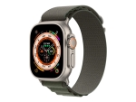 Apple Watch Ultra - 49 mm - titanium - smart watch with Alpine Loop - textile - green - band size: M - 32 GB - Wi-Fi, LTE, UWB, Bluetooth - 4G - 61.3 g