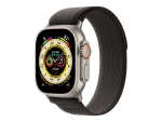 Apple Watch Ultra - 49 mm - titanium - smart watch with Trail Loop - soft double-layer nylon - black/gray - band size: M/L - 32 GB - Wi-Fi, LTE, UWB, Bluetooth - 4G - 61.3 g