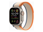 Apple Watch Ultra 2 - 49 mm - titanium - smart watch with Trail Loop - nylon weave - orange/beige - band size: S/M - 64 GB - Wi-Fi, LTE, UWB, Bluetooth - 4G - 61.4 g