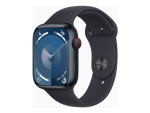Apple Watch Series 9 (GPS + Cellular) - 45 mm - midnight aluminium - smart watch with sport band - fluoroelastomer - midnight - band size: S/M - 64 GB - Wi-Fi, LTE, UWB, Bluetooth - 4G - 39 g