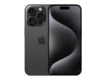 Apple iPhone 15 Pro - 5G smartphone - dual-SIM / Internal Memory 128 GB - OLED display - 6.1" - 2556 x 1179 pixels (120 Hz) - 3x rear cameras 48 MP, 12 MP, 12 MP - front camera 12 MP - black titanium