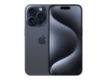 Apple iPhone 15 Pro - 5G smartphone - dual-SIM / Internal Memory 512 GB - OLED display - 6.1" - 2556 x 1179 pixels (120 Hz) - 3x rear cameras 48 MP, 12 MP, 12 MP - front camera 12 MP - blue titanium