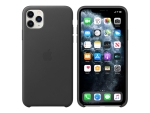 Apple - Back cover for mobile phone - leather, machined aluminium - black - for iPhone 11 Pro Max