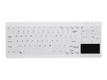 Active Key MedicalKey AK-C7412F - keyboard - fully sealed, IP68 - with touchpad - AZERTY - Belgium - white