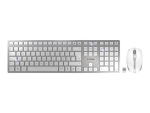 CHERRY DW 9100 SLIM - keyboard and mouse set - Pan Nordic - white/sliver