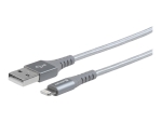 eSTUFF Allure Series - Lightning cable - Lightning male to USB male - 1 m - grey - for Apple iPad/iPhone/iPod (Lightning)