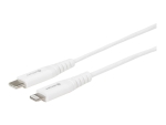 eSTUFF - Lightning cable - 24 pin USB-C male to Lightning male - 50 cm - double shielded - white