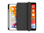 eSTUFF Pencil case - Screen cover for tablet - polyurethane leather, thermoplastic polyurethane (TPU) - black - 10.5" - for Apple 10.5-inch iPad Air (3rd generation)