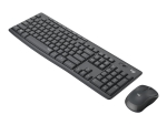 Logitech MK295 Silent - keyboard and mouse set - Pan Nordic - graphite Input Device